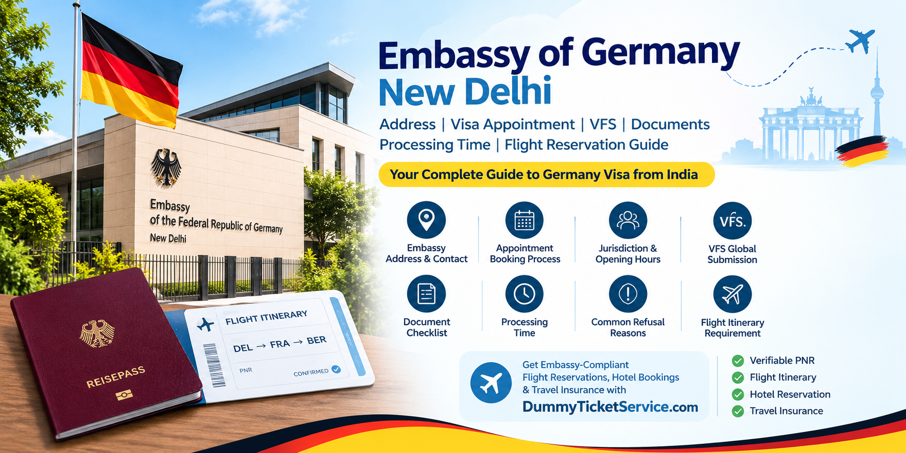 How to book a visa appointment at the Embassy of Germany New Delhi and prepare embassy‑compliant documents