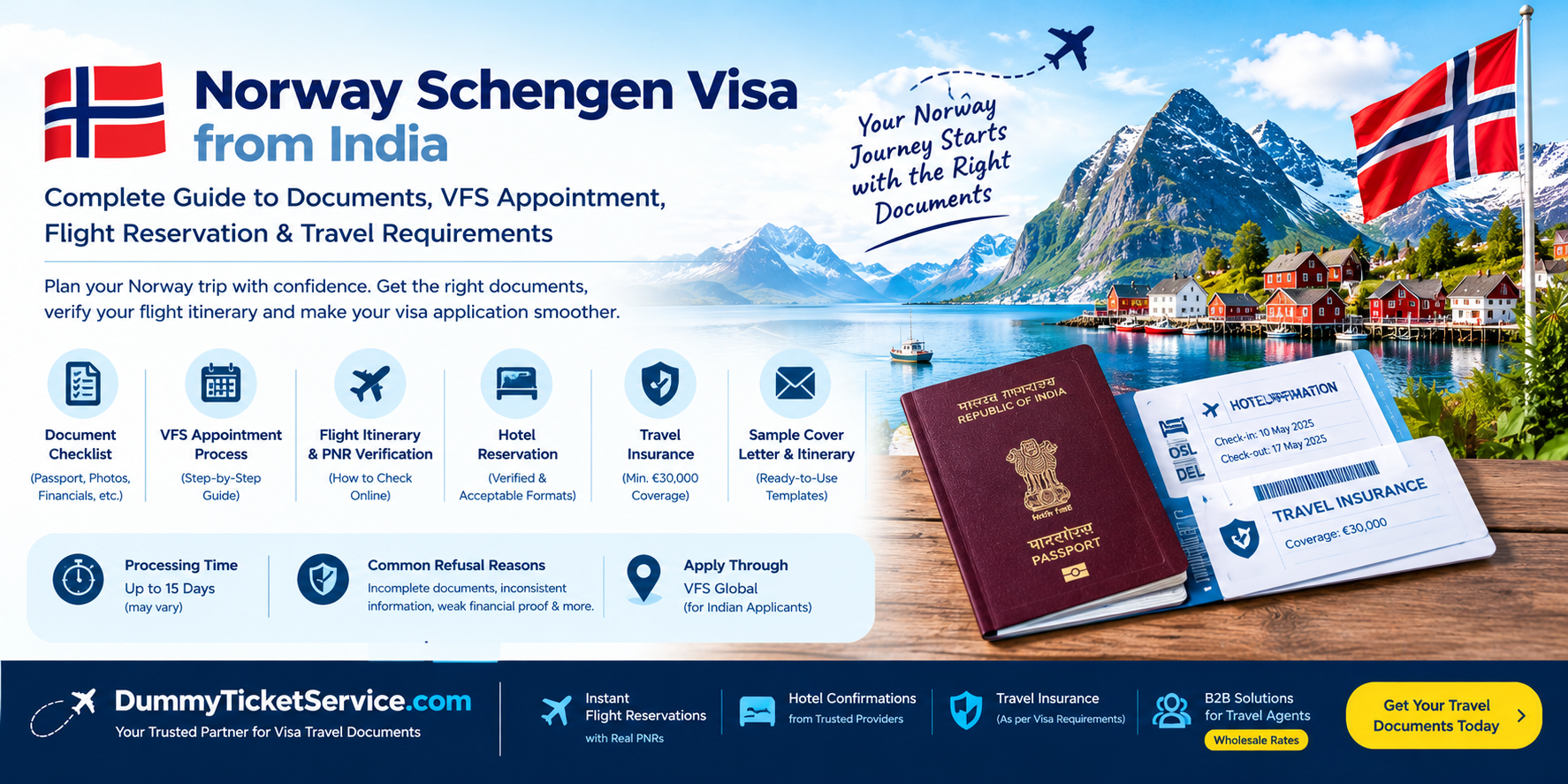 How to apply for a Norway Schengen visa from India: documents, fees and appointment tips